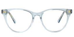 Agnes Oval Blue Clear Glasses0