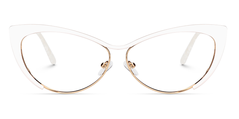 Cateye White Glasses | Zeelool Eyeglasses1