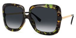 Patience Square Green-Floral Sunglasses1