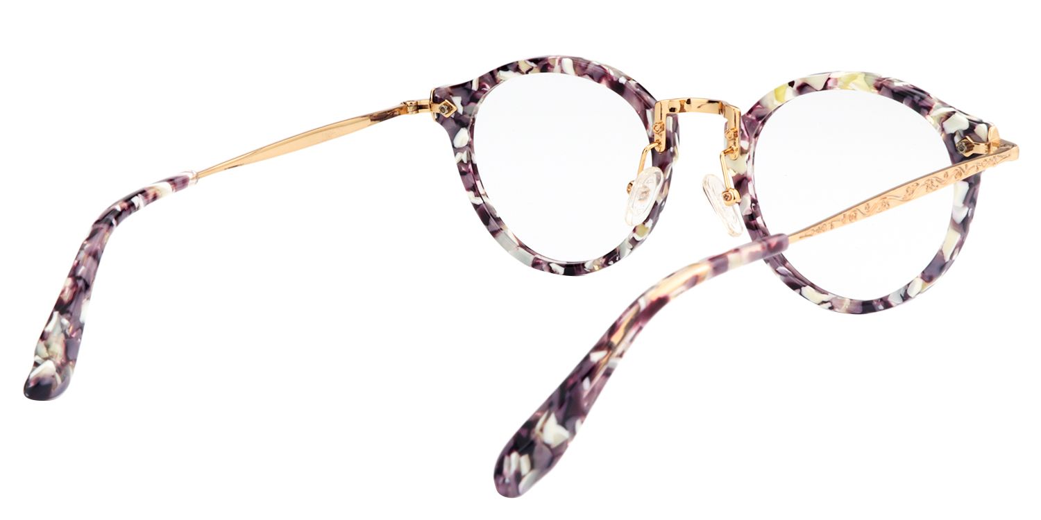 Round Purple Floral Glasses | Zeelool Glasses5