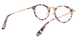 Fern Round Purple Floral Glasses5