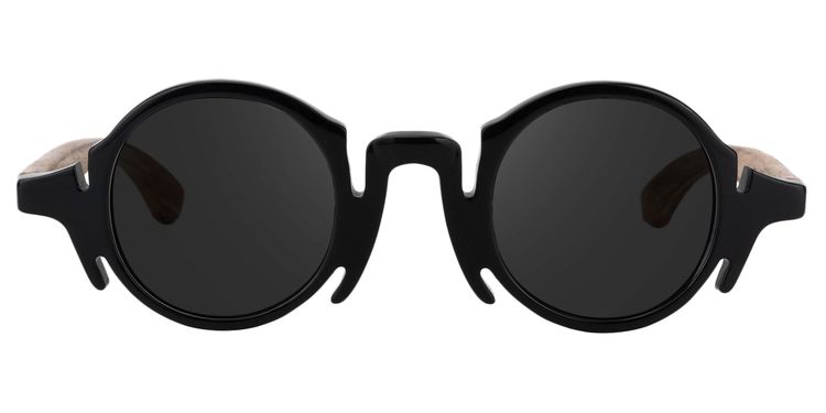Charlie Black Round Sunglasses