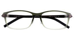 Hanny Rectangle Dark-Green Glasses1