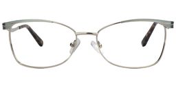 Leander Rectangle Silver Glasses0