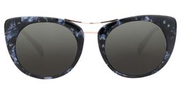 William Pattern Cat-eye Black Sunglasses0