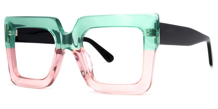 Brandon Square Green-Pink Glasses
