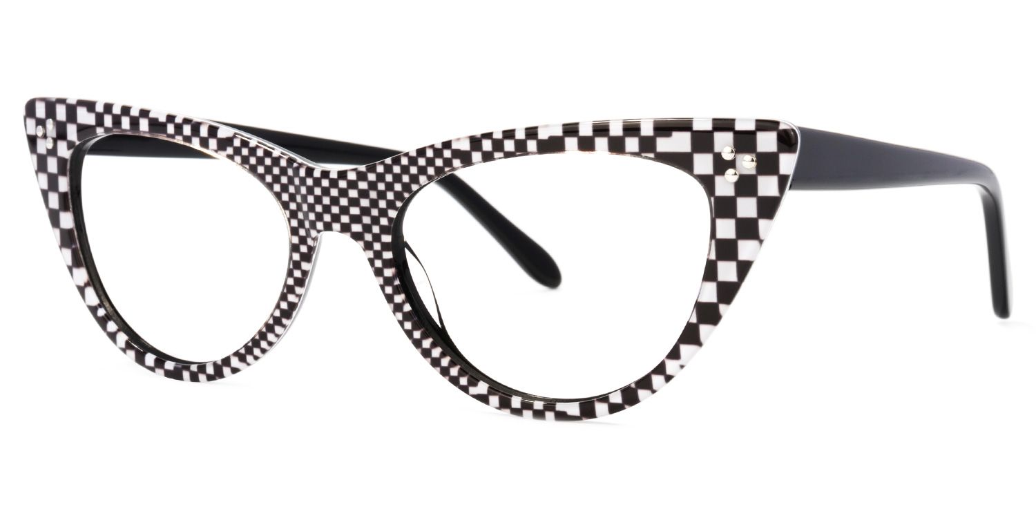 Cat-Eye Black-White Glasses | Zeelool Glasses1