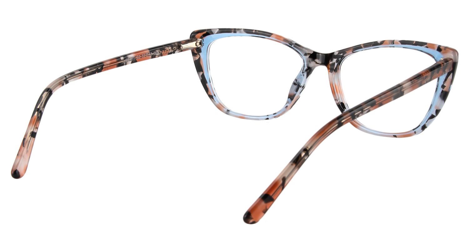 Rectangle Blue Clear Glasses | Zeelool Glasses5