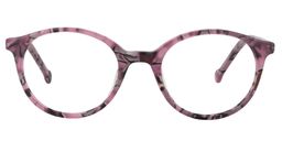 Alder Round Purple Floral Glasses0