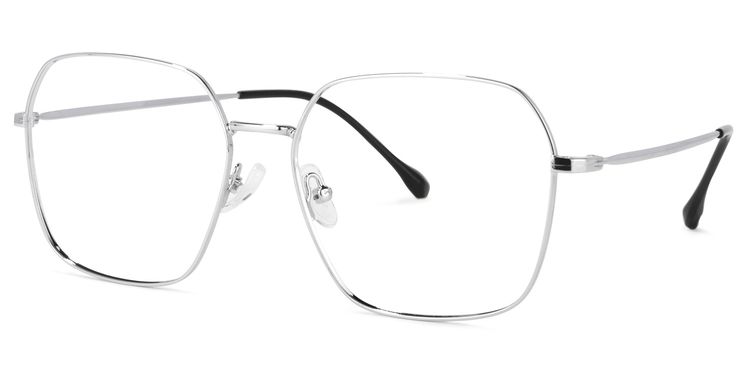 Zander Square Silver Glasses