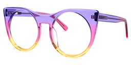 Zora Cateye Purple-Yellow Glasses1