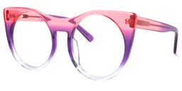 Zora Cateye Pink-Clear Glasses1
