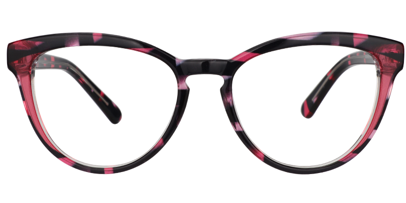 Round Red Floral Glasses | Zeelool Eyeglass Frames0