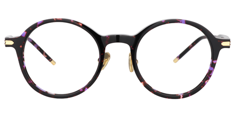 Round Purple Floral Glasses |  Zeelool Eyeglass Frames0
