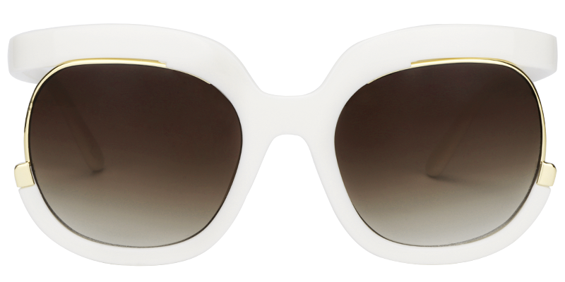 Sean Round White Sunglasses