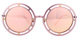 Isabella Round Rose-Gold Sunglasses0