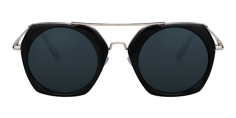 Geometric Dark Gray Sunglasses | Zeelool Sunglass Frames0