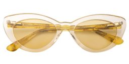 Alfreda Cat eye Beige Clear Sunglasses1