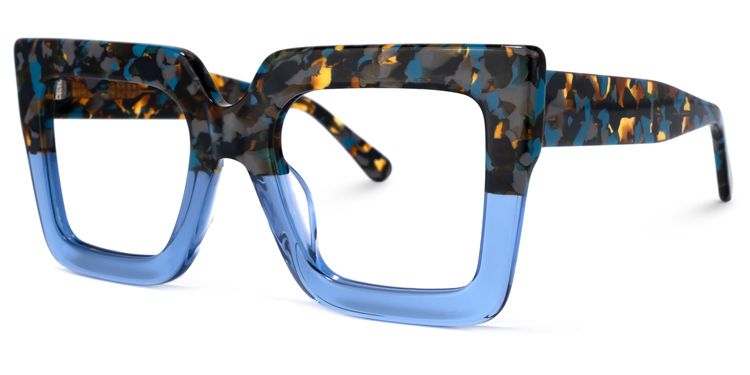 Brandon Square Blue Glasses