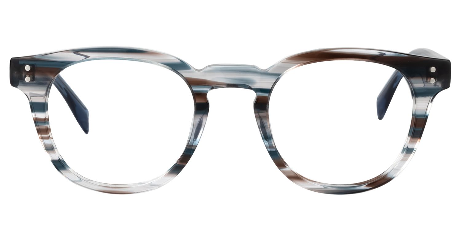 Round Brown Blue Glasses | Zeelool Glasses0