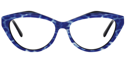 Xaviera Geometric Blue Glasses0