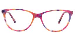 Alvira Oval Purple-Pattern Glasses0