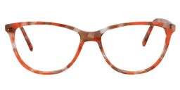 Alvira Oval Orange-Pattern Glasses0