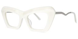 Notes Cateye White Glasses1