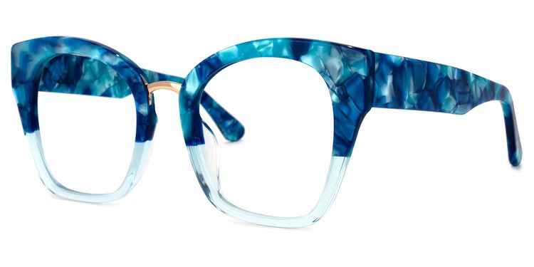 Denis Cat Eye Blue Glasses