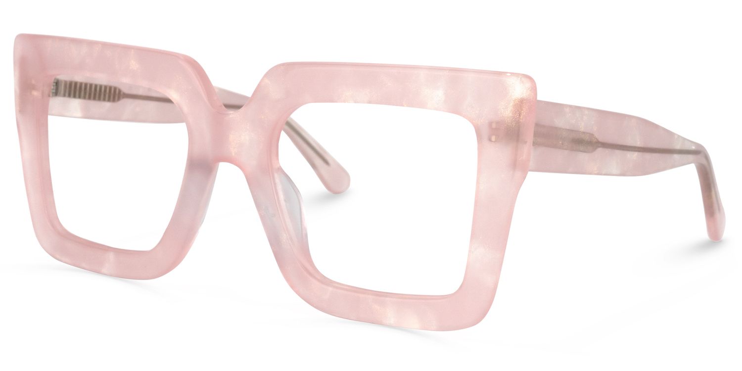 Brandon Square Pink Big Frame Glasses for Women | ZEELOOL1