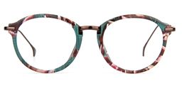 Anemone Round Green-Floral Glasses 0