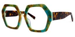 Otero Geometric Green-Yellow Glasses1