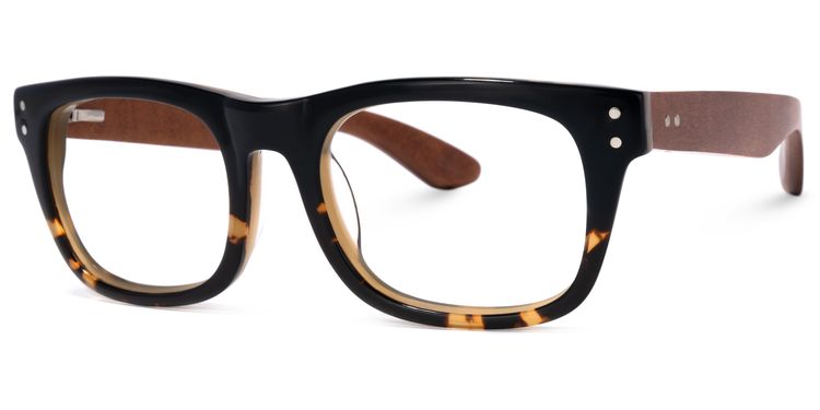 Garz Rectangle Black Glasses