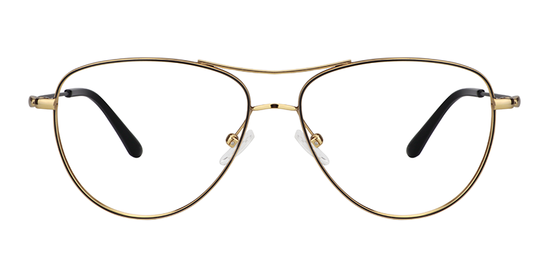 Aviator Black-Gold Glasses | Zeelool Eyeglasses0