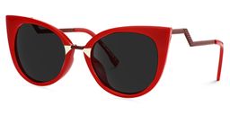 Jacqueline Red Cat eye Sunglasses1