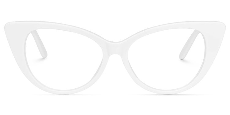 Cindy Cat Eye White Glasses