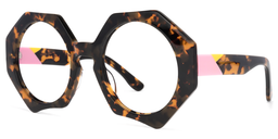 Hugh Geometric Tortoise-Gold Glasses2
