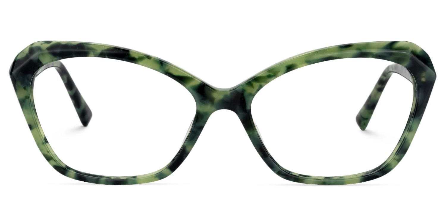 Rectangle Green Floral Glasses | Zeelool Glasses0