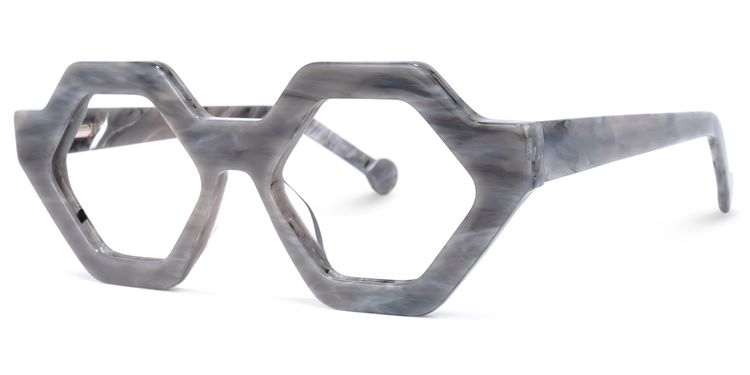 Barreto Geometric Gray Glasses