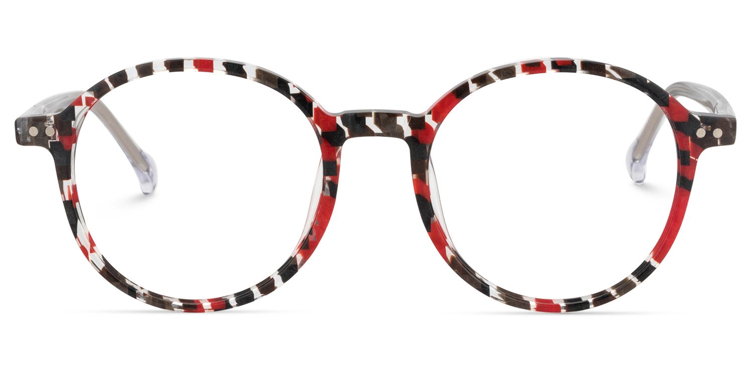 Round Black/Red Glasses | Zeelool Glasses0