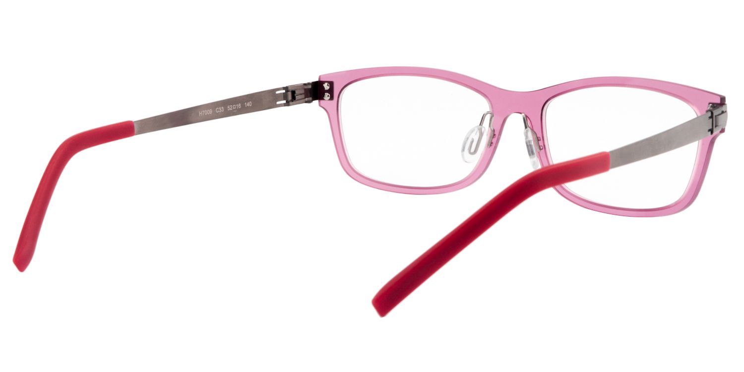 Rectangle Pink-Red Glasses | Zeelool Glasses5