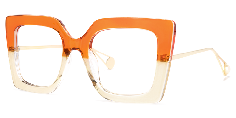 Qatar Orange Square Glasses
