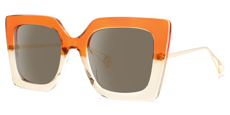 Qatar Orange Square Sunglasses