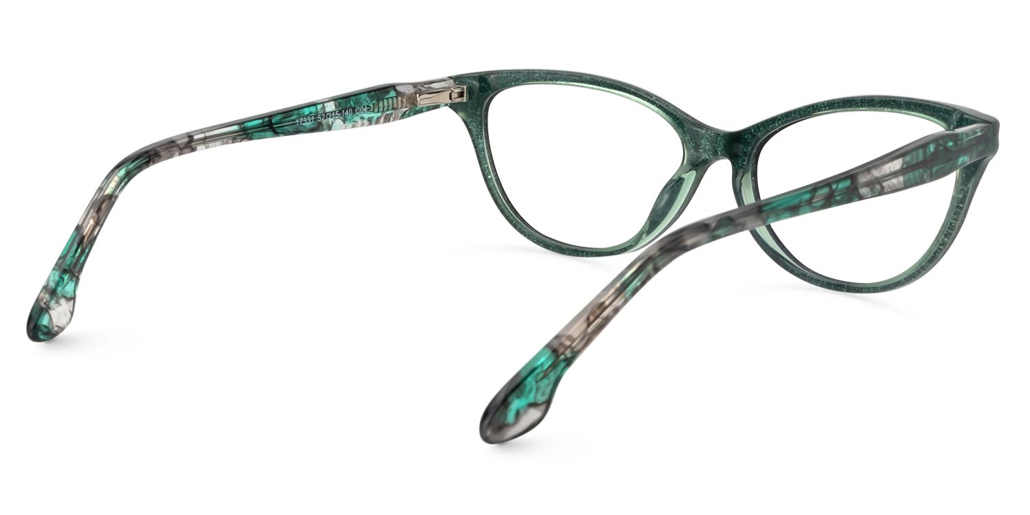 Cat Eye Dark Green Glasses | Zeelool Glasses5