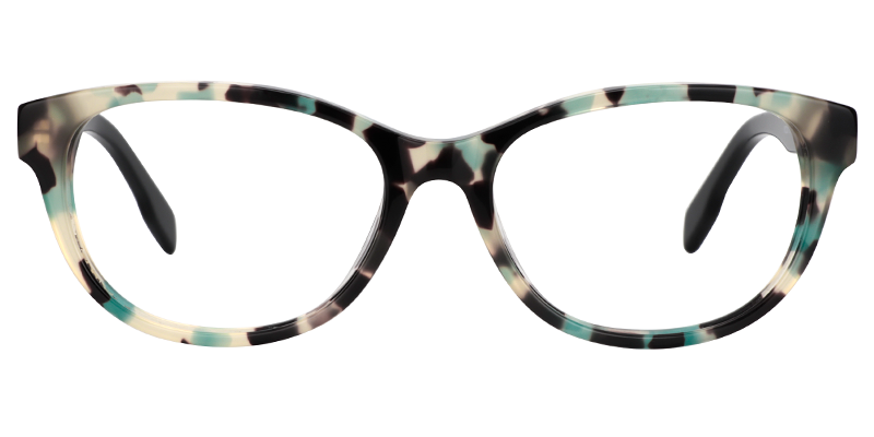 Oval Green Floral Glasses0