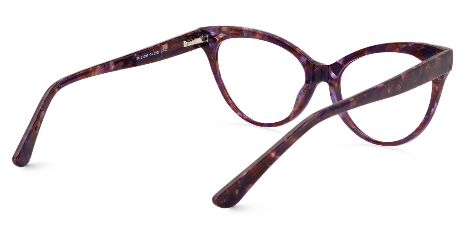 Cat Eye Purple Pattern Glasses | Zeelool Glasses5