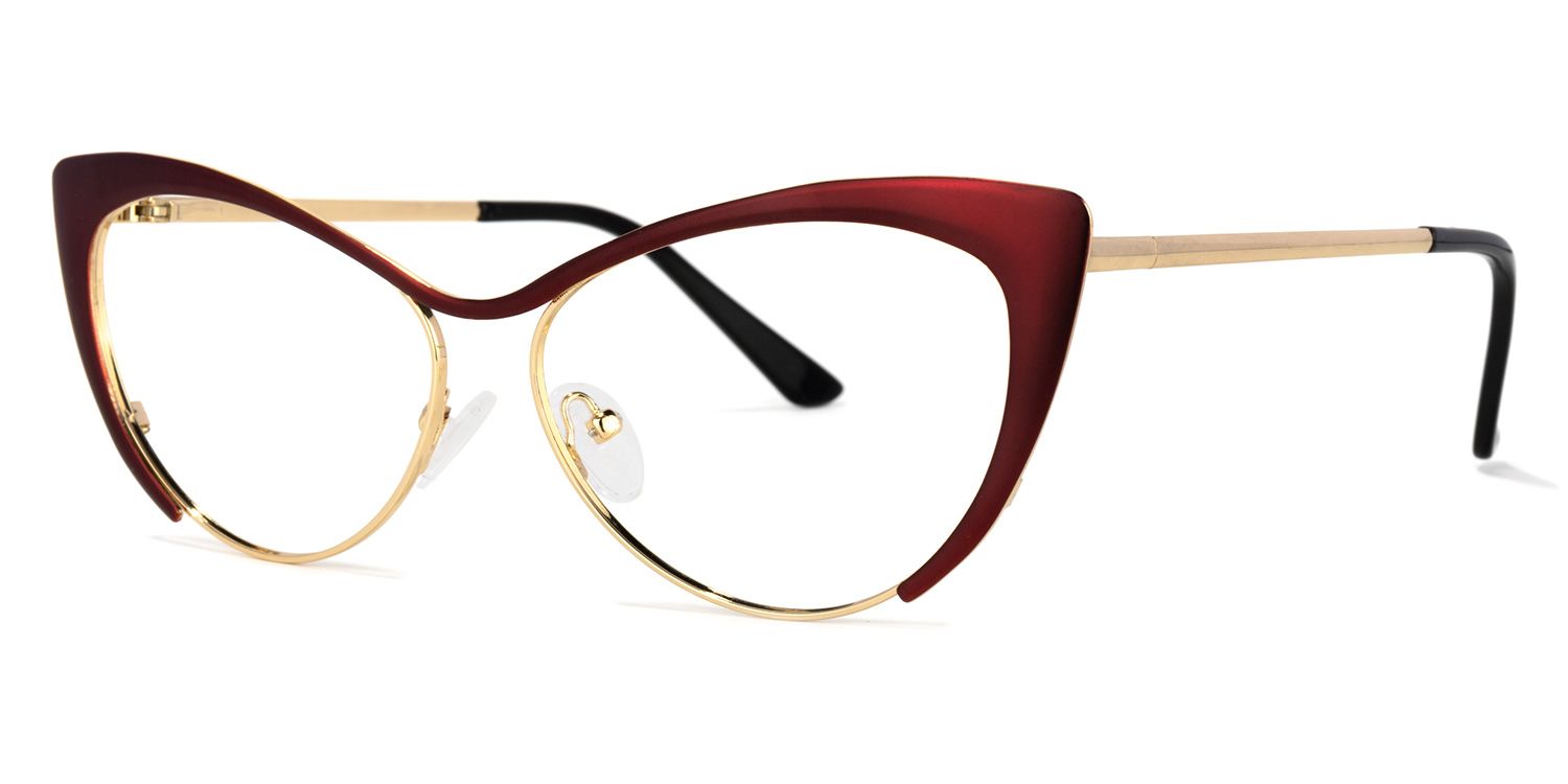Cateye Red Glasses | Zeelool Eyeglasses1