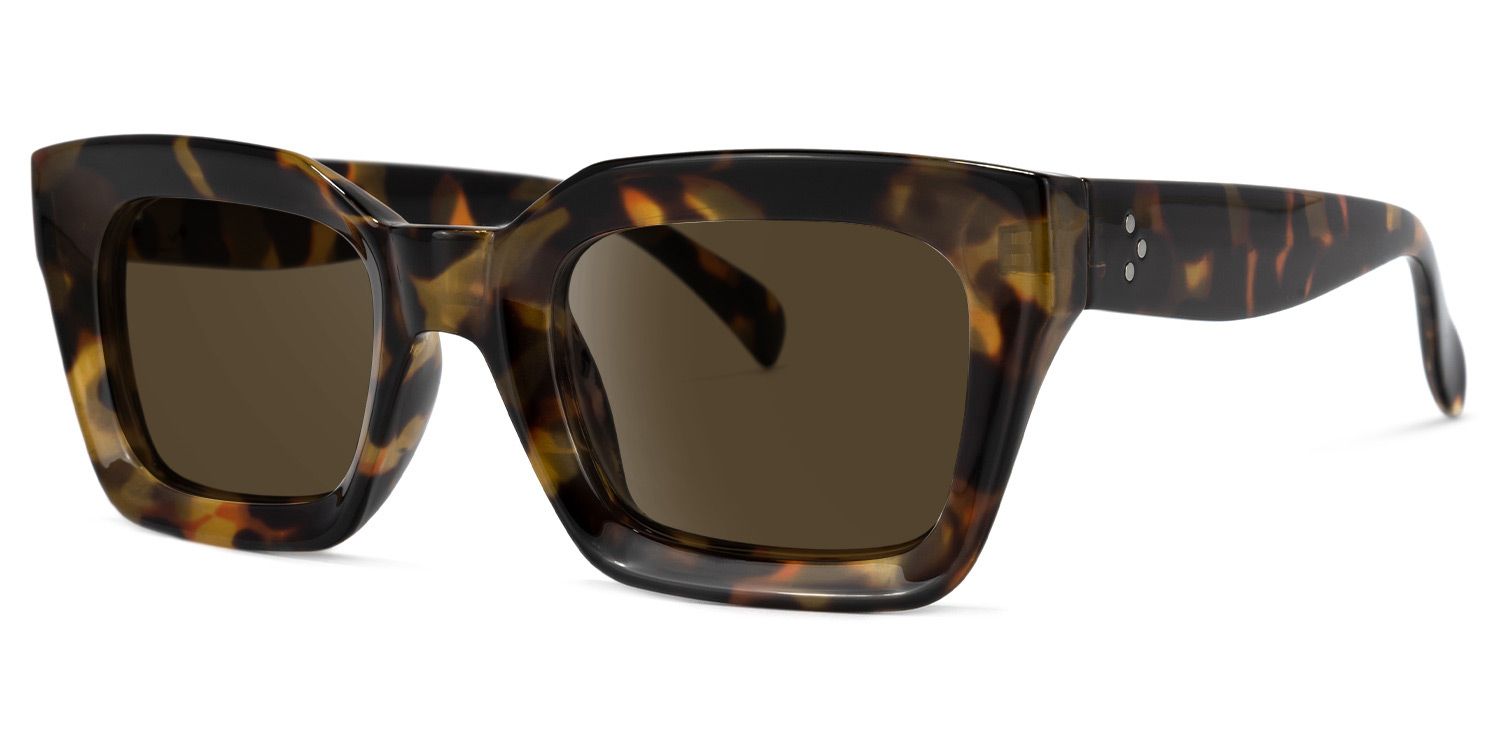 Nevaeh Plastic Tortoise Square Frame Sunglasses | ZEELOOL1