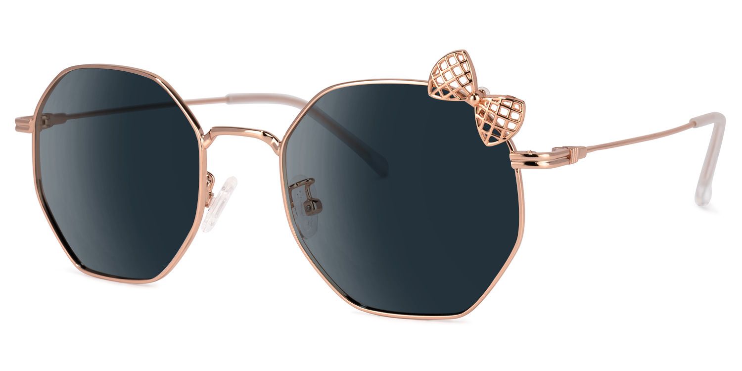 Kaitlyn Metal Rose-Gold Frame Sunglasses | ZEELOOL1