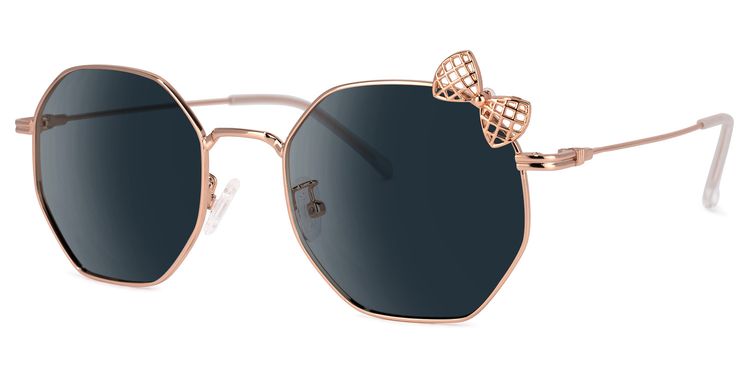 Kaitlyn Rose-Gold Geometric Sunglasses